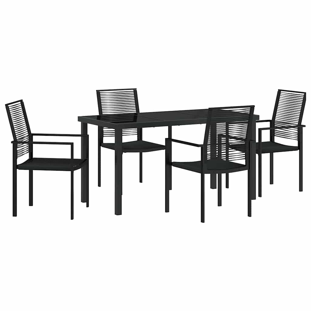 Ensemble de salle à manger pour jardin 5 pcs Noir - XIOS