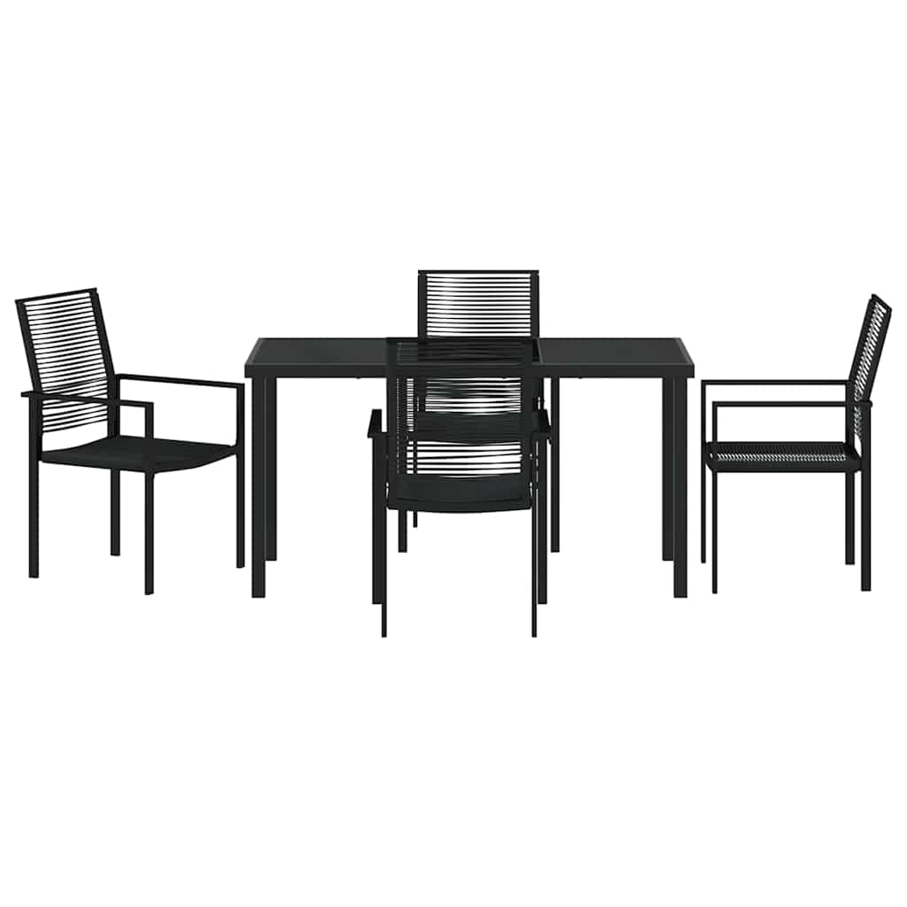 Ensemble de salle à manger pour jardin 5 pcs Noir - XIOS