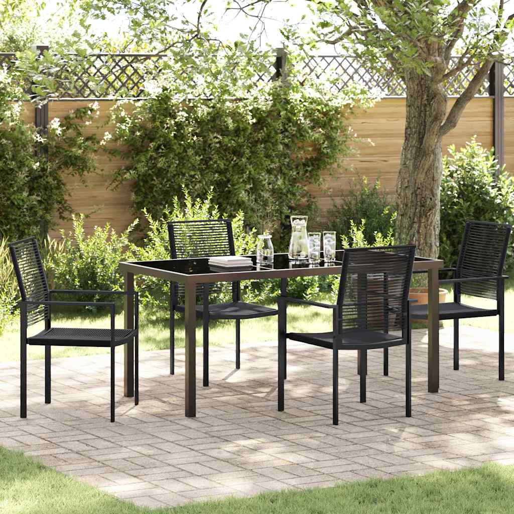 Ensemble de salle à manger pour jardin 5 pcs Noir - XIOS
