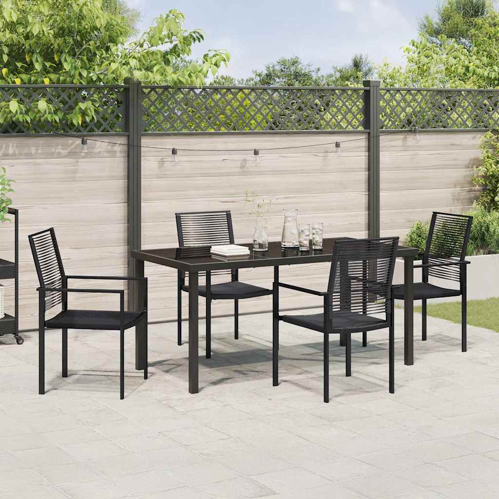Ensemble de salle à manger pour jardin 5 pcs Noir - XIOS