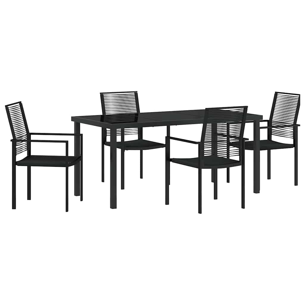 Ensemble de salle à manger pour jardin 5 pcs Noir - XIOS