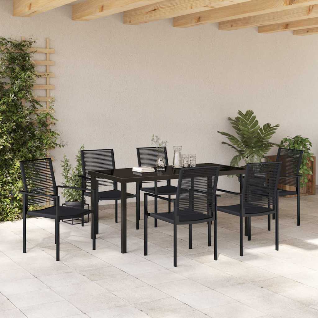 Ensemble de salle à manger pour jardin 7 pcs Noir - XIOS