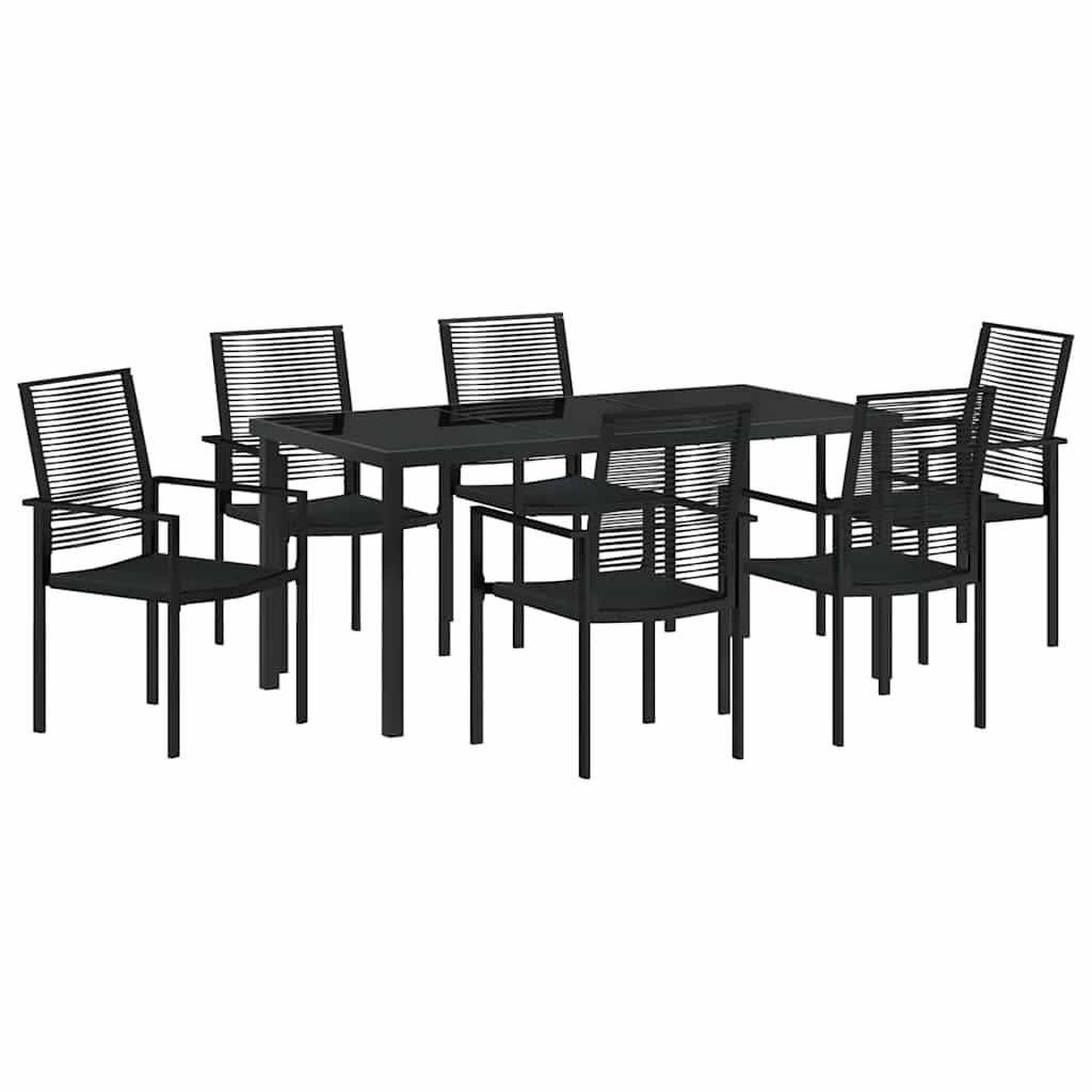 Ensemble de salle à manger pour jardin 7 pcs Noir - XIOS