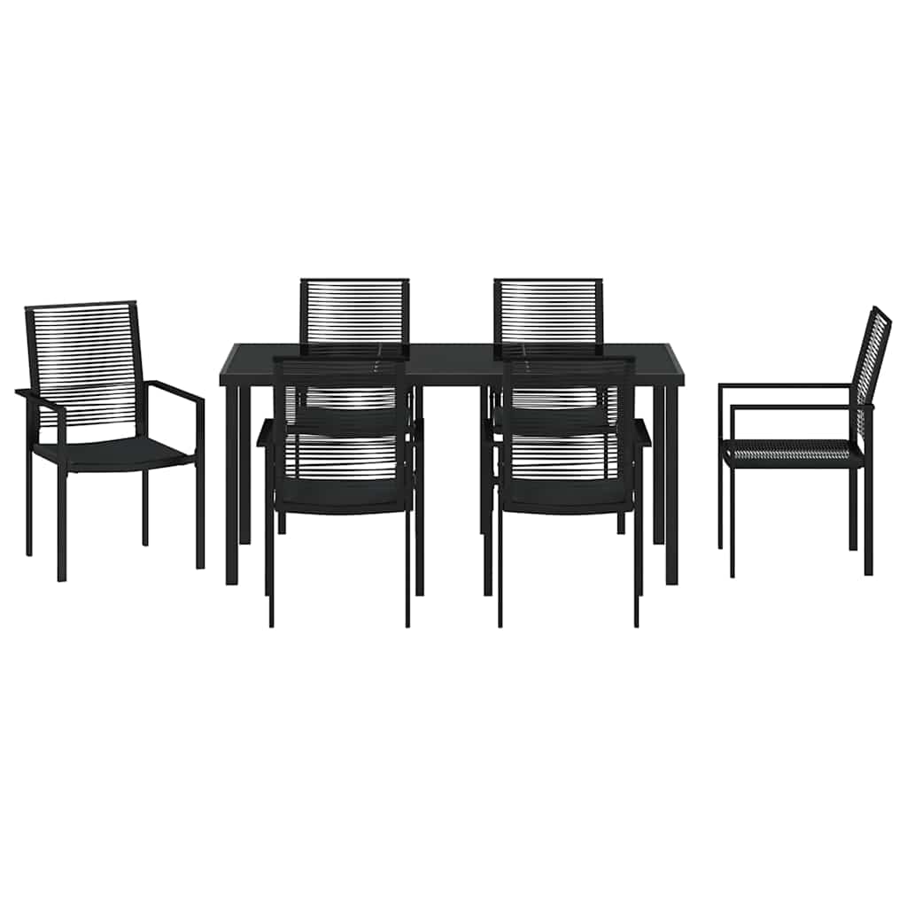 Ensemble de salle à manger pour jardin 7 pcs Noir - XIOS