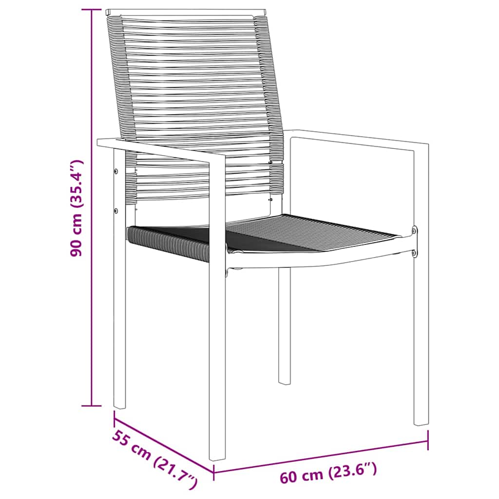 Ensemble de salle à manger pour jardin 7 pcs Noir - XIOS