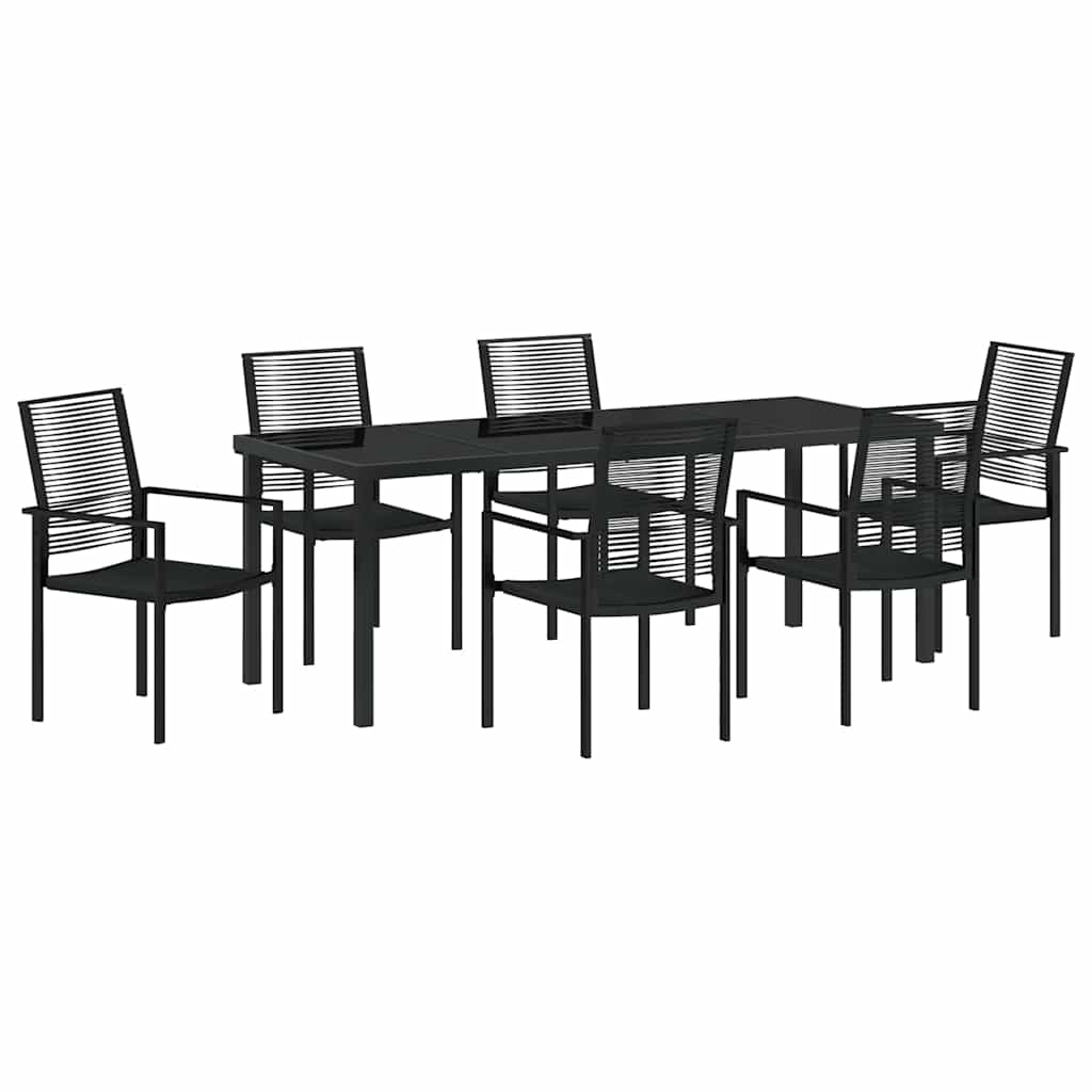 Ensemble de salle à manger pour jardin 7 pcs Noir - XIOS