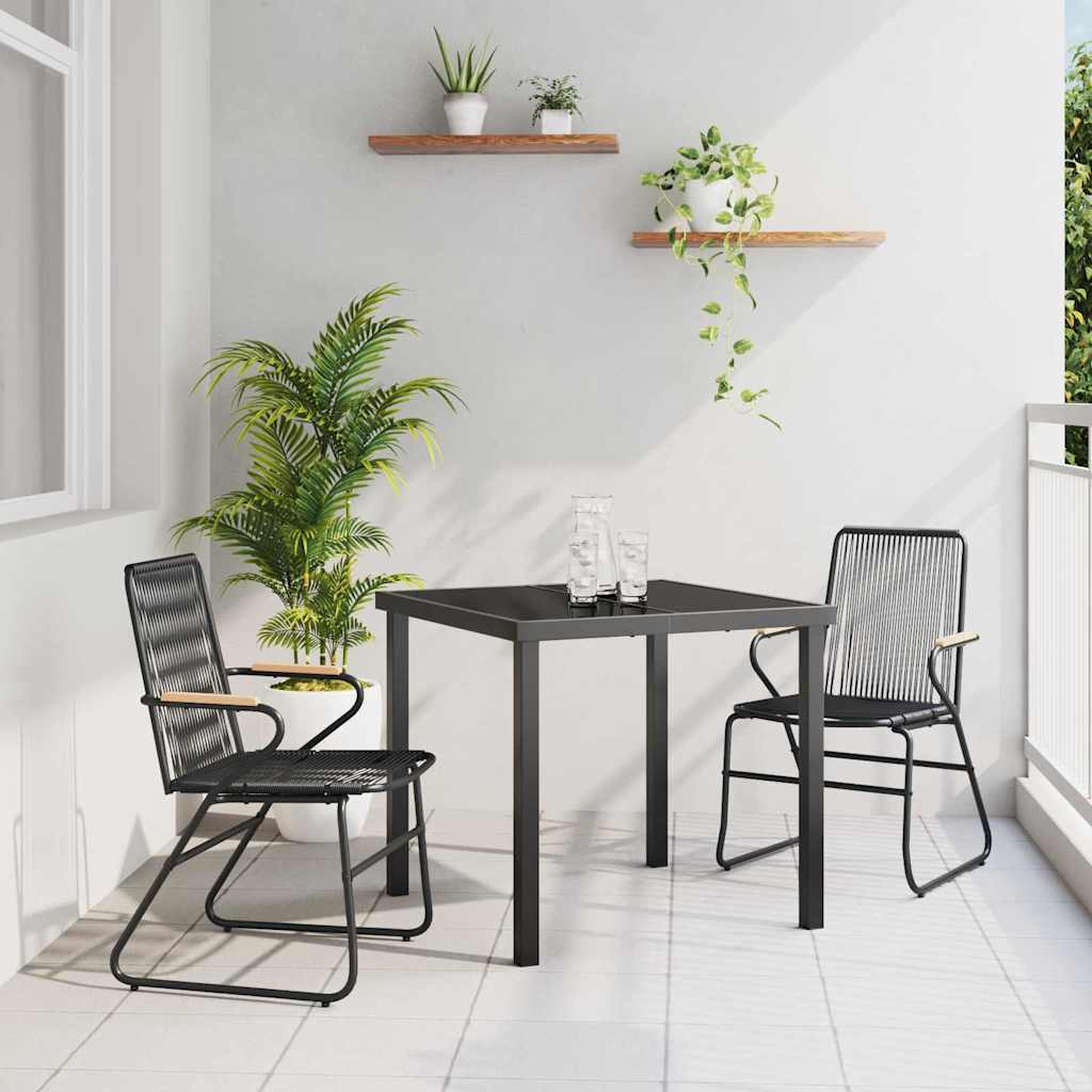 Ensemble de salle à manger pour jardin 3 pcs Noir - XIOS