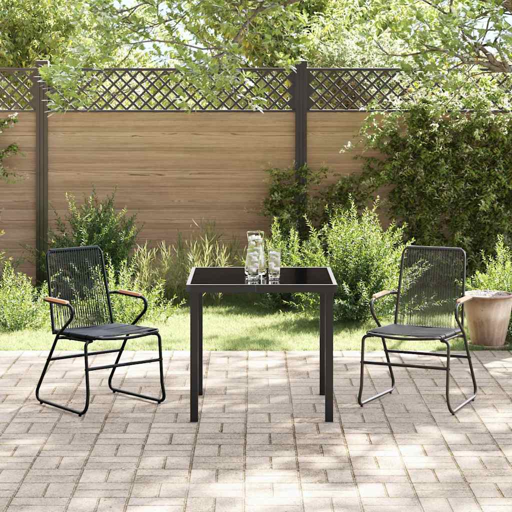 Ensemble de salle à manger pour jardin 3 pcs Noir - XIOS