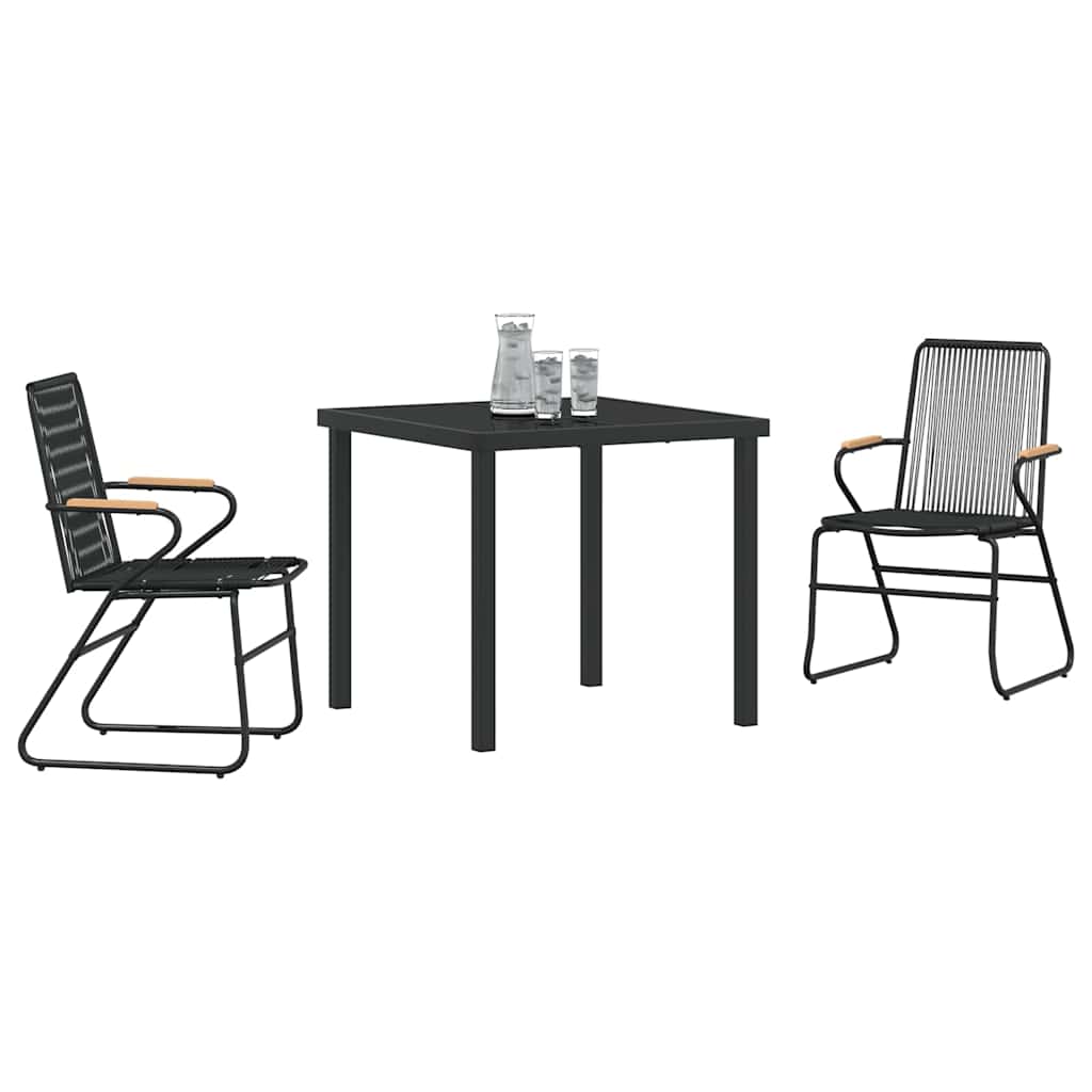 Ensemble de salle à manger pour jardin 3 pcs Noir - XIOS