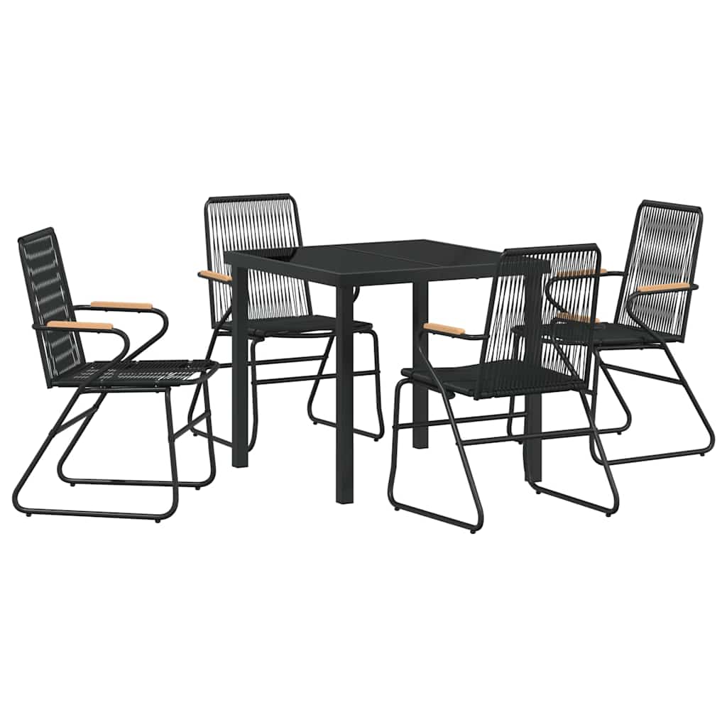 Ensemble de salle à manger pour jardin 5 pcs Noir - XIOS