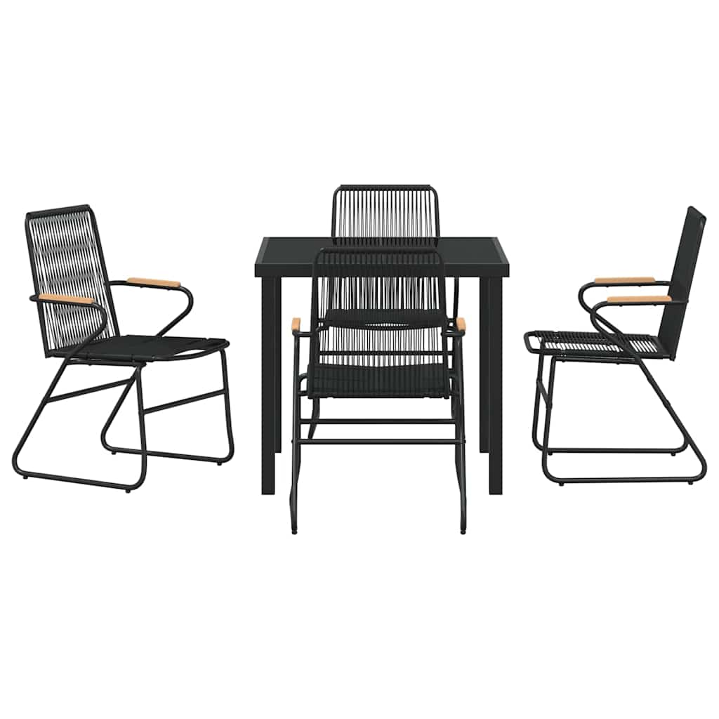 Ensemble de salle à manger pour jardin 5 pcs Noir - XIOS