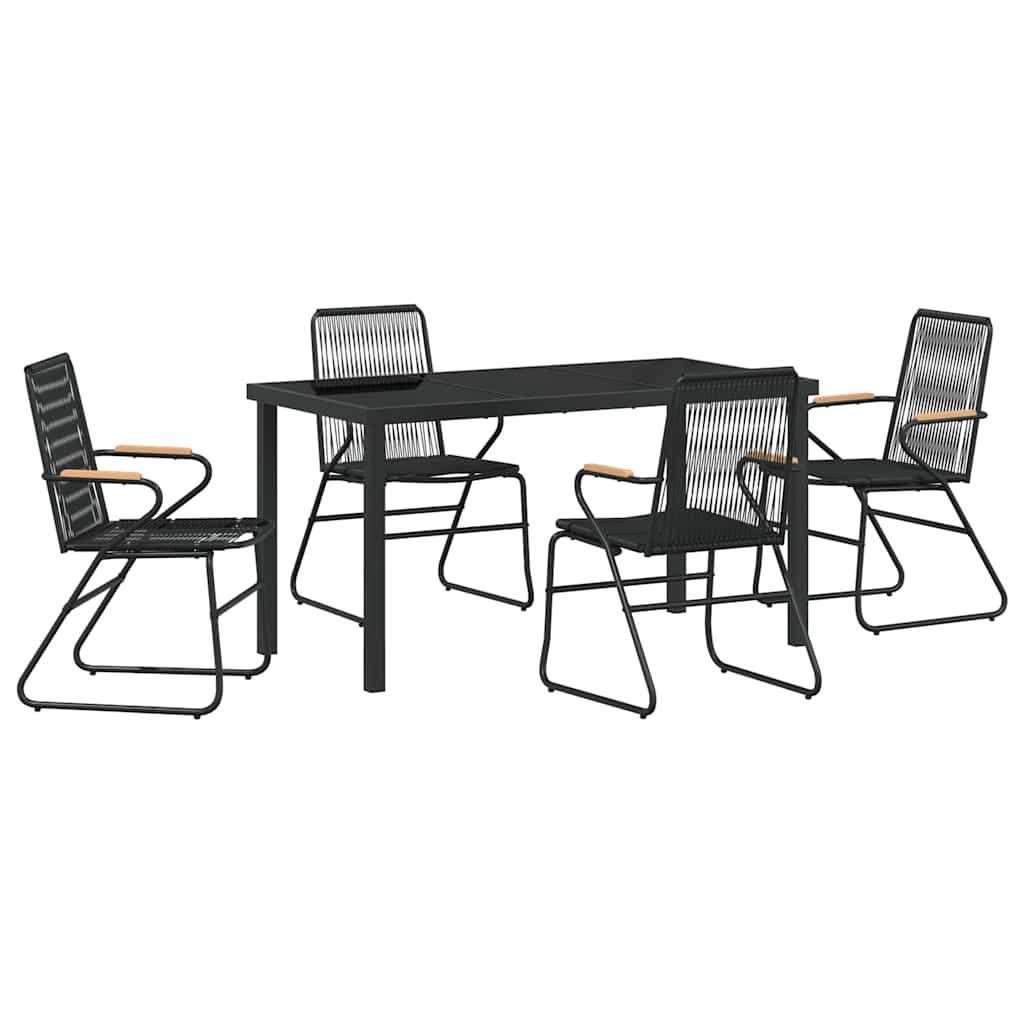 Ensemble de salle à manger pour jardin 5 pcs Noir - XIOS