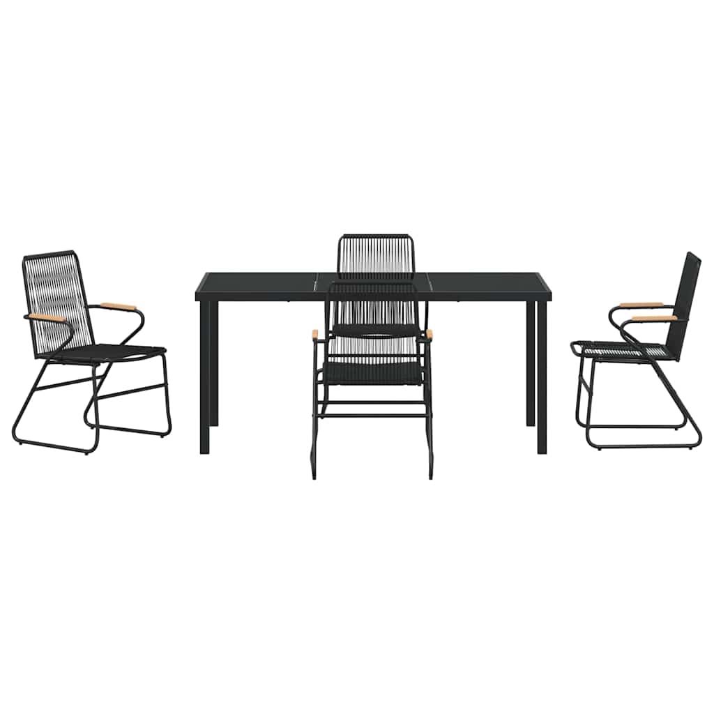 Ensemble de salle à manger pour jardin 5 pcs Noir - XIOS