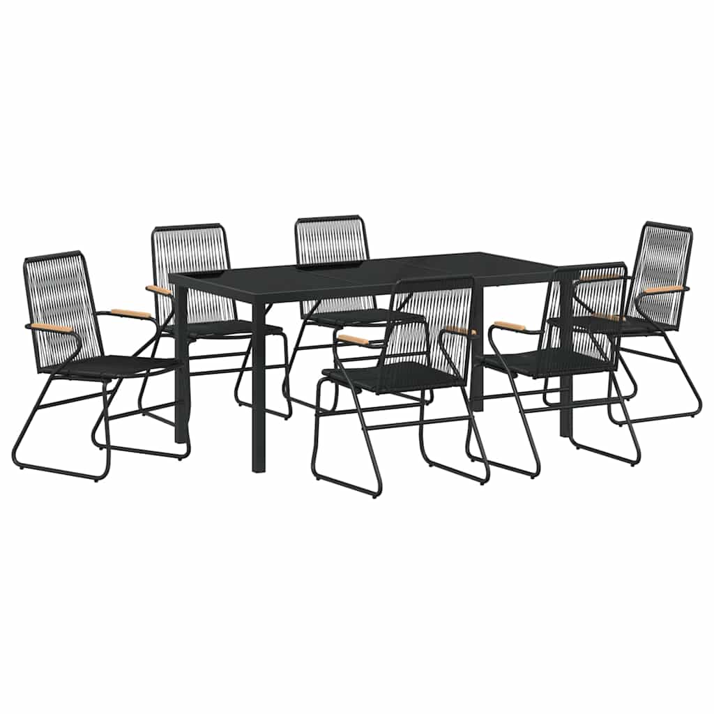 Ensemble de salle à manger pour jardin 7 pcs Noir - XIOS