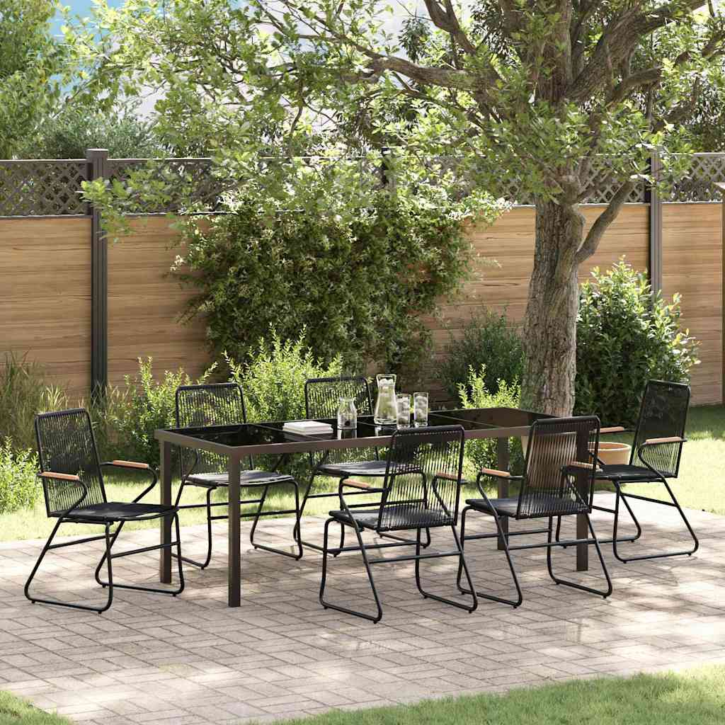 Ensemble de salle à manger pour jardin 7 pcs Noir - XIOS