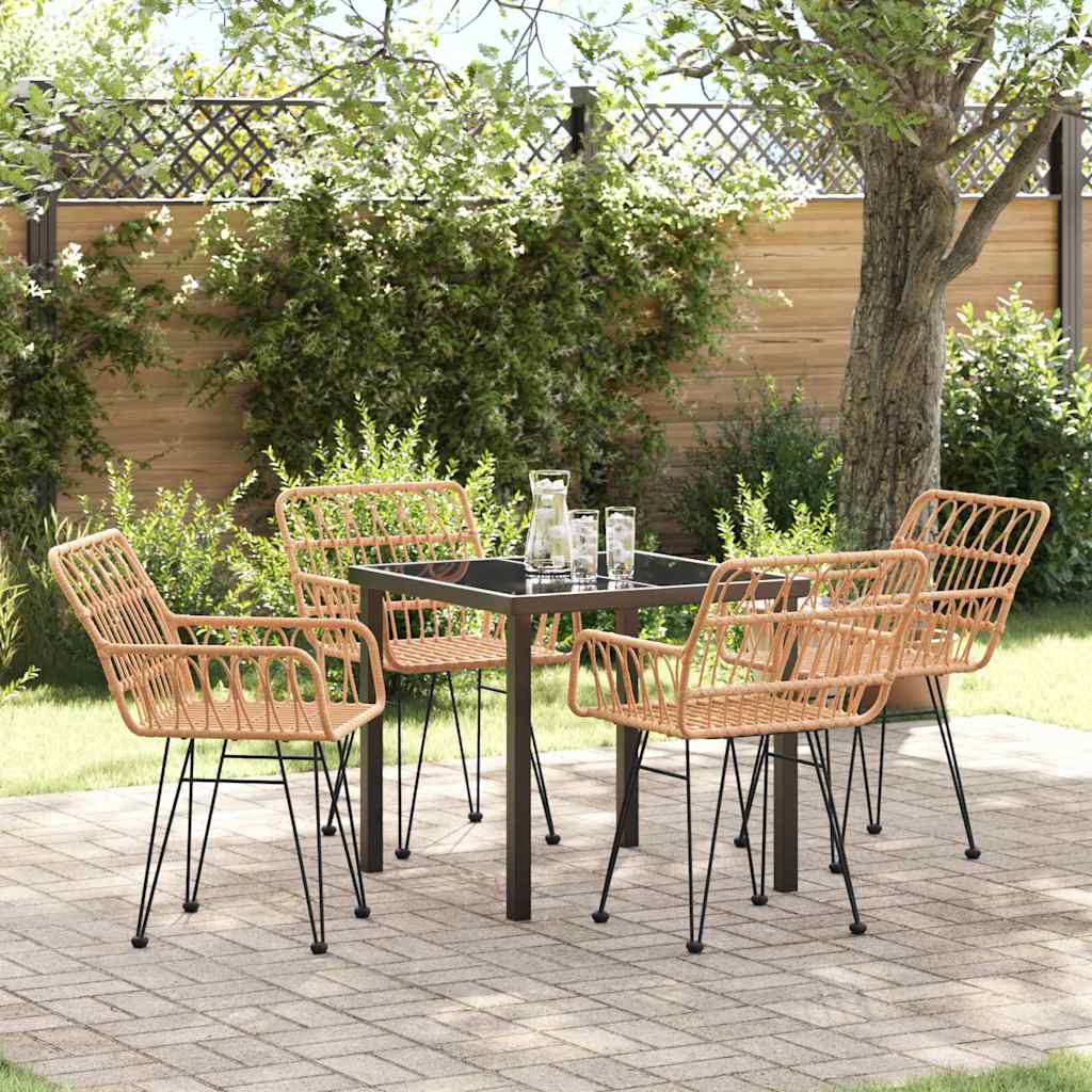 Ensemble de salle à manger pour jardin 5 pcs Marron - XIOS
