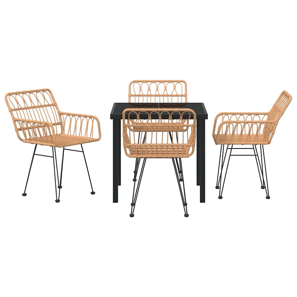 Ensemble de salle à manger pour jardin 5 pcs Marron - XIOS