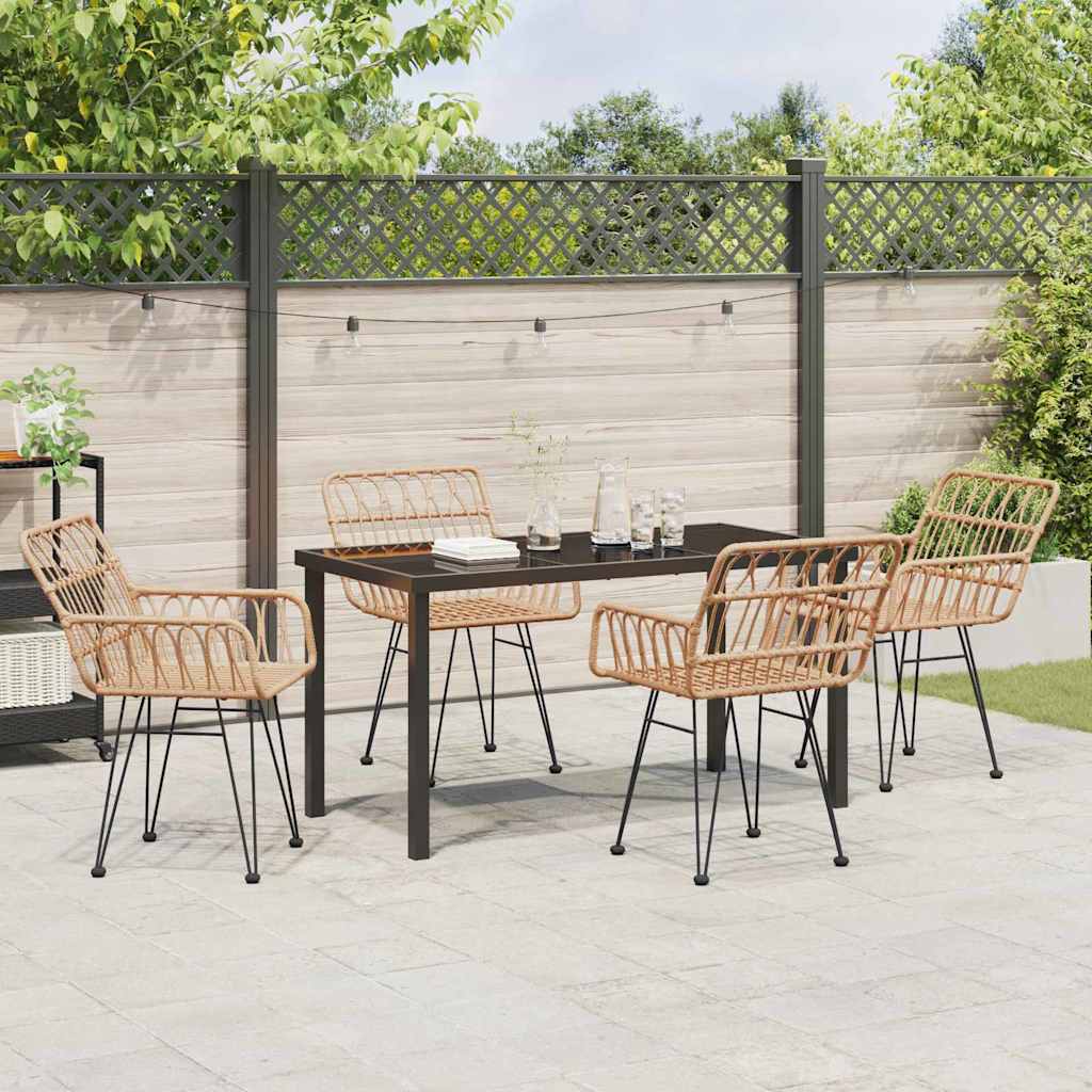 Ensemble de salle à manger pour jardin 5 pcs Marron - XIOS