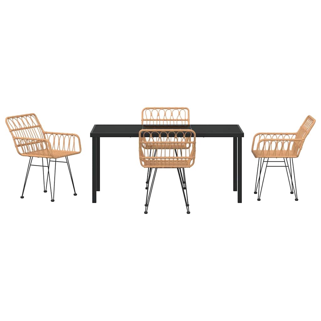Ensemble de salle à manger pour jardin 5 pcs Marron - XIOS
