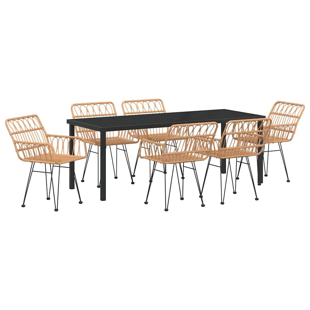 Ensemble de salle à manger pour jardin 7 pcs Marron - XIOS