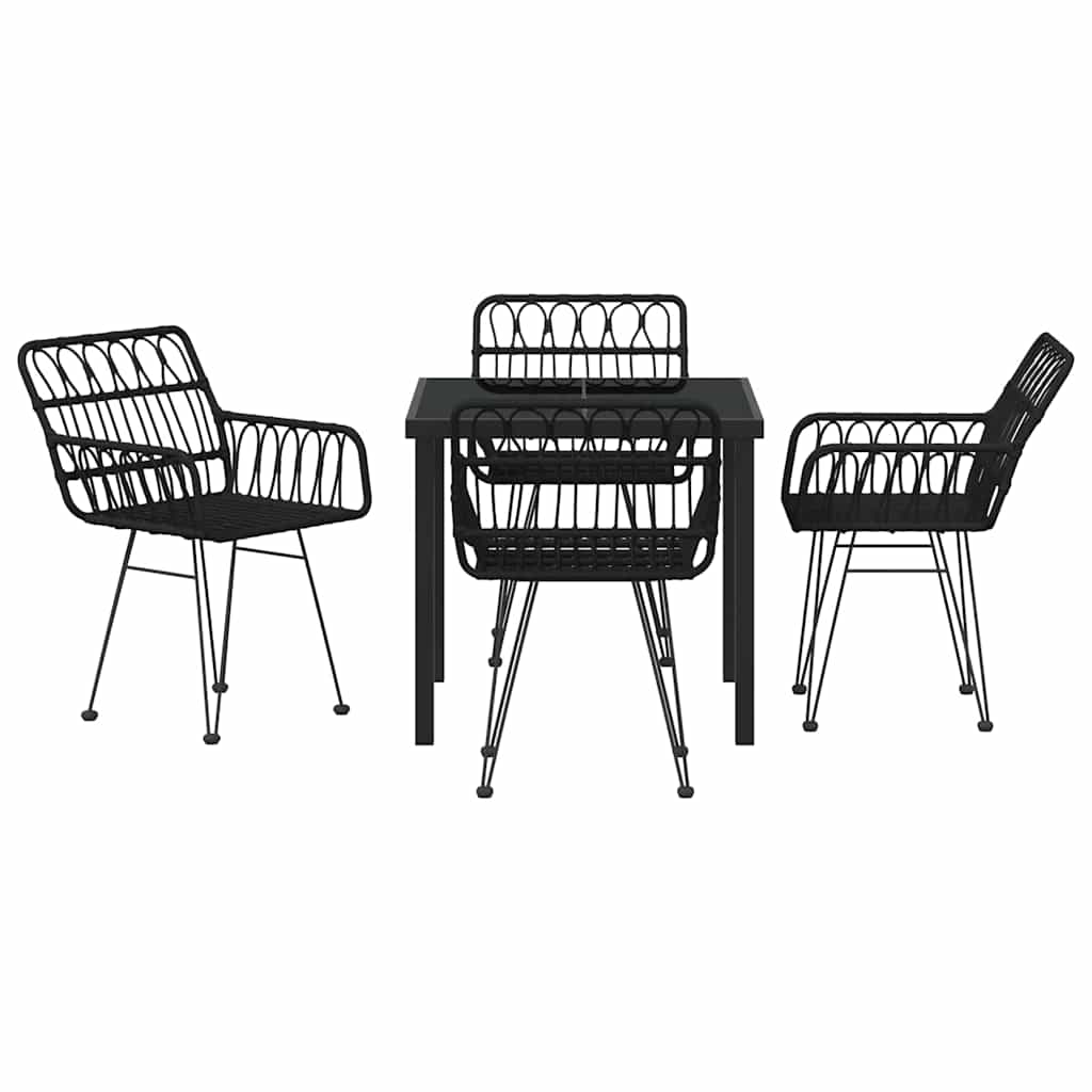 Ensemble de salle à manger pour jardin 5 pcs Noir - XIOS