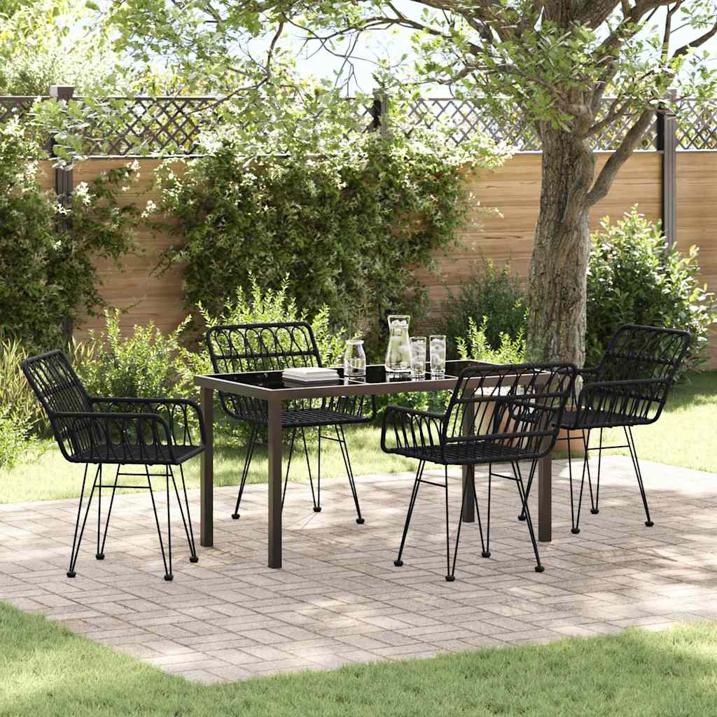 Ensemble de salle à manger pour jardin 5 pcs Noir - XIOS