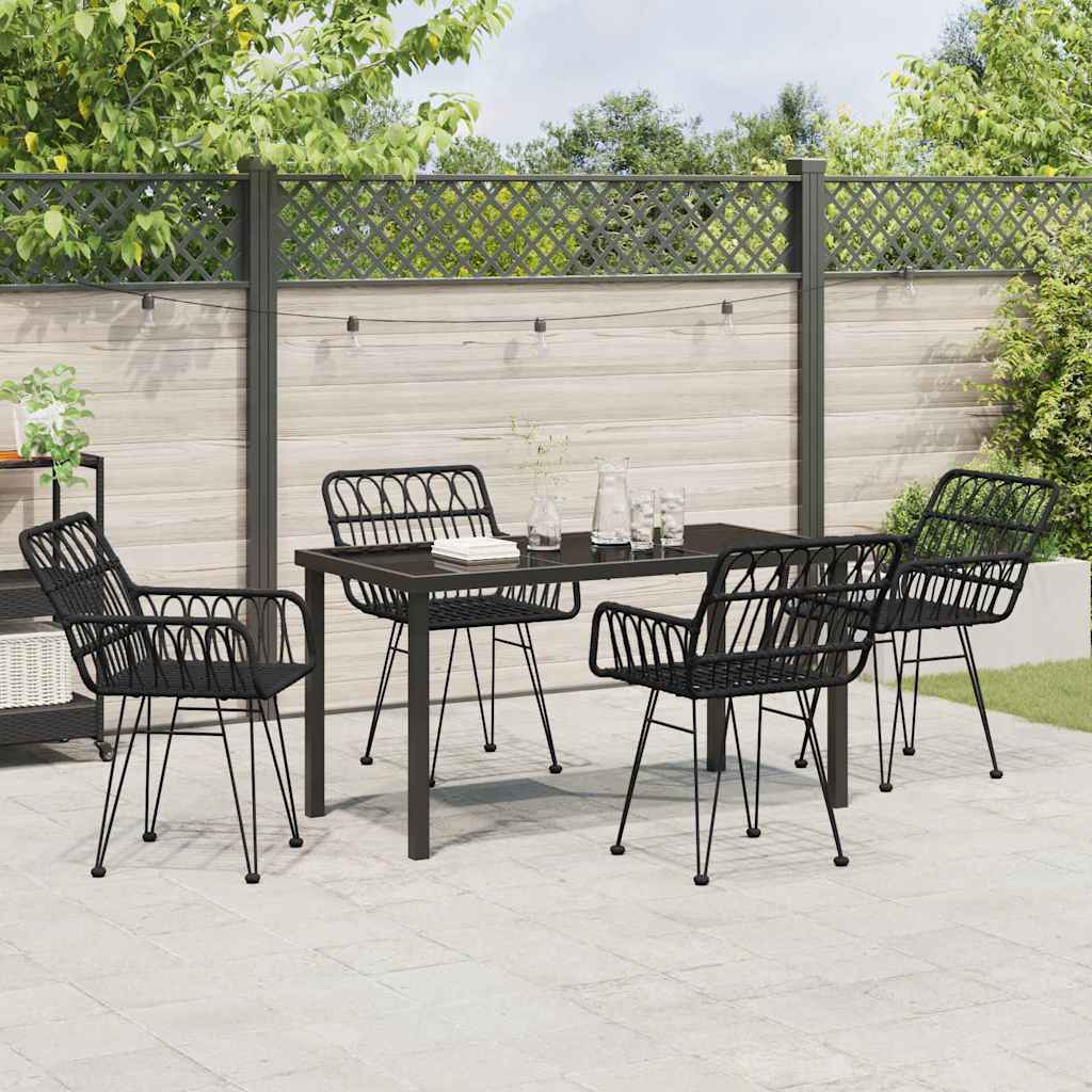 Ensemble de salle à manger pour jardin 5 pcs Noir - XIOS