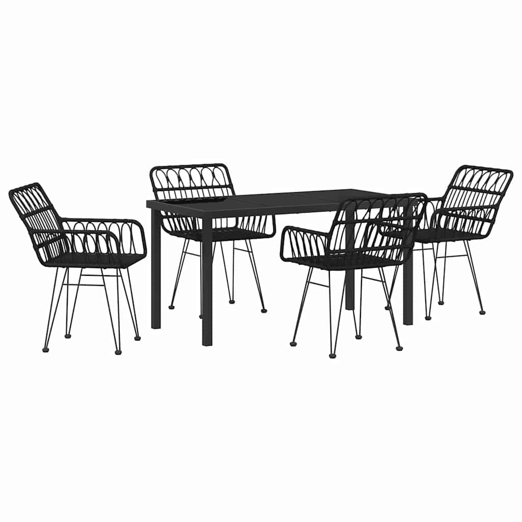 Ensemble de salle à manger pour jardin 5 pcs Noir - XIOS