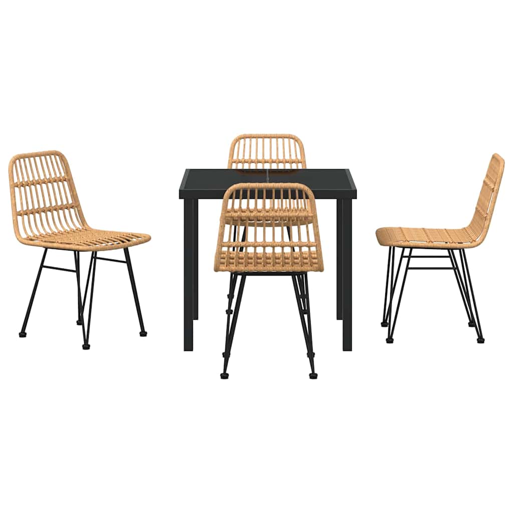 Ensemble de salle à manger pour jardin 5 pcs Marron - XIOS