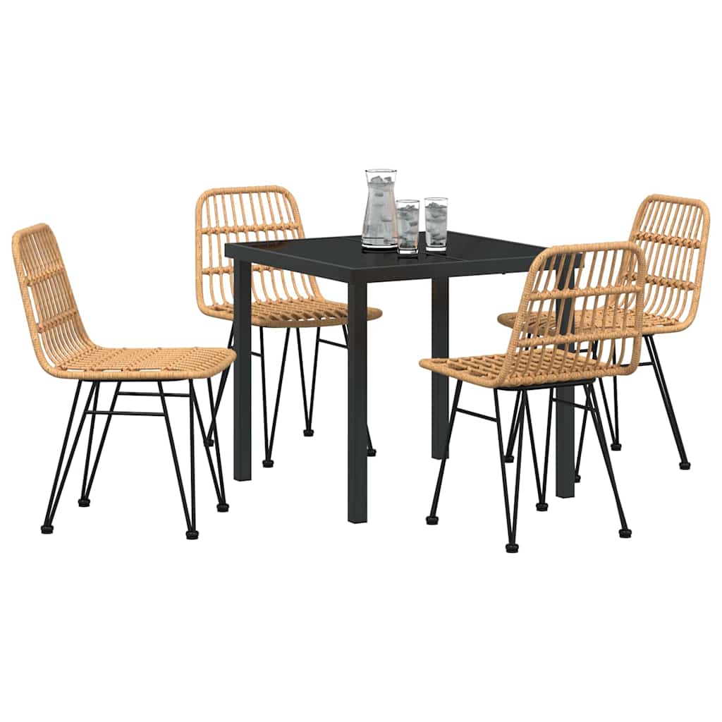 Ensemble de salle à manger pour jardin 5 pcs Marron - XIOS
