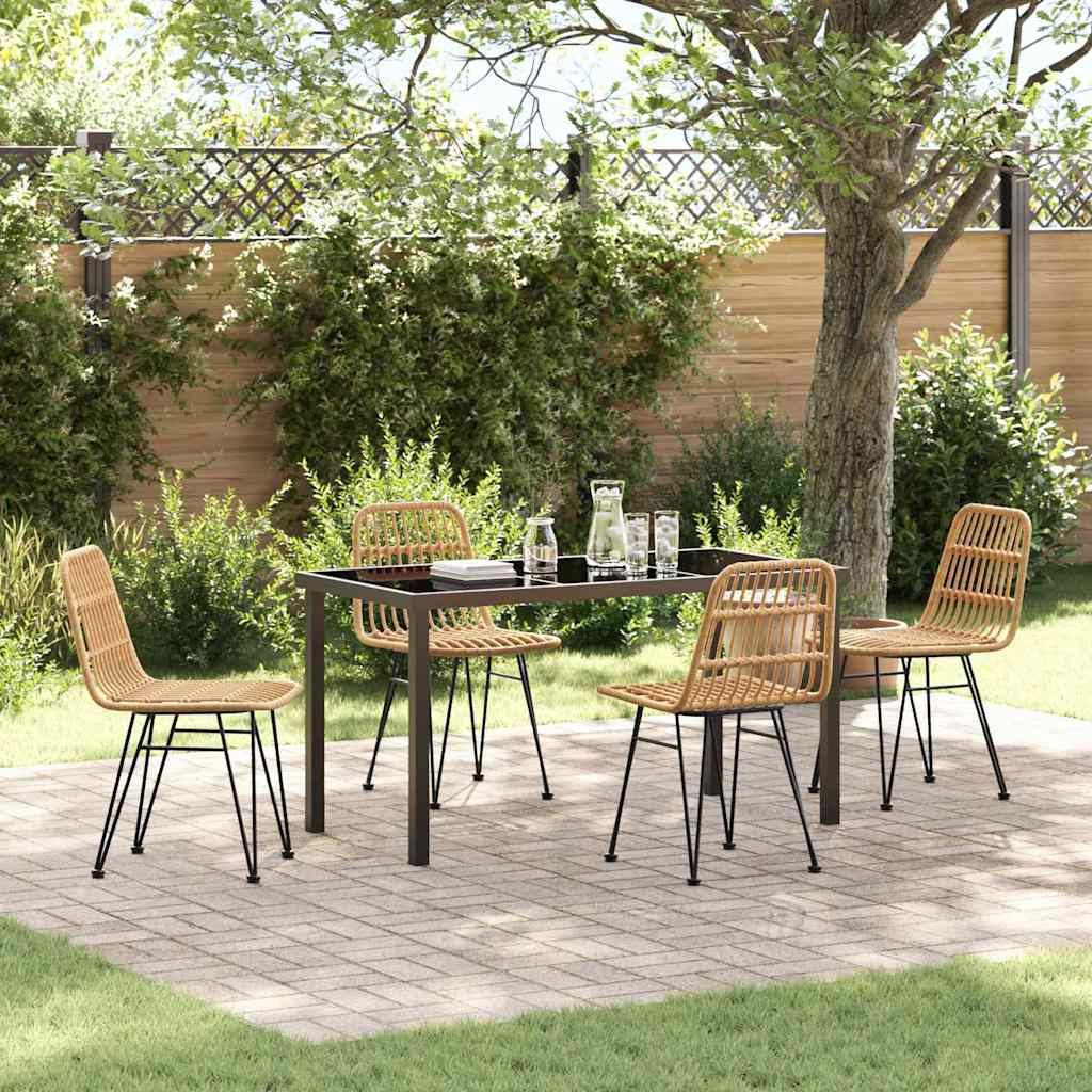 Ensemble de salle à manger pour jardin 5 pcs Marron - XIOS