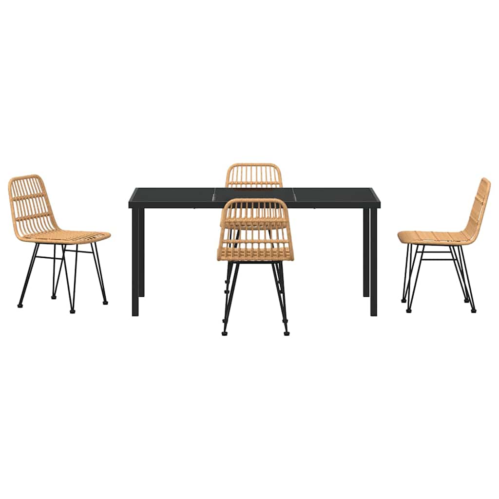 Ensemble de salle à manger pour jardin 5 pcs Marron - XIOS