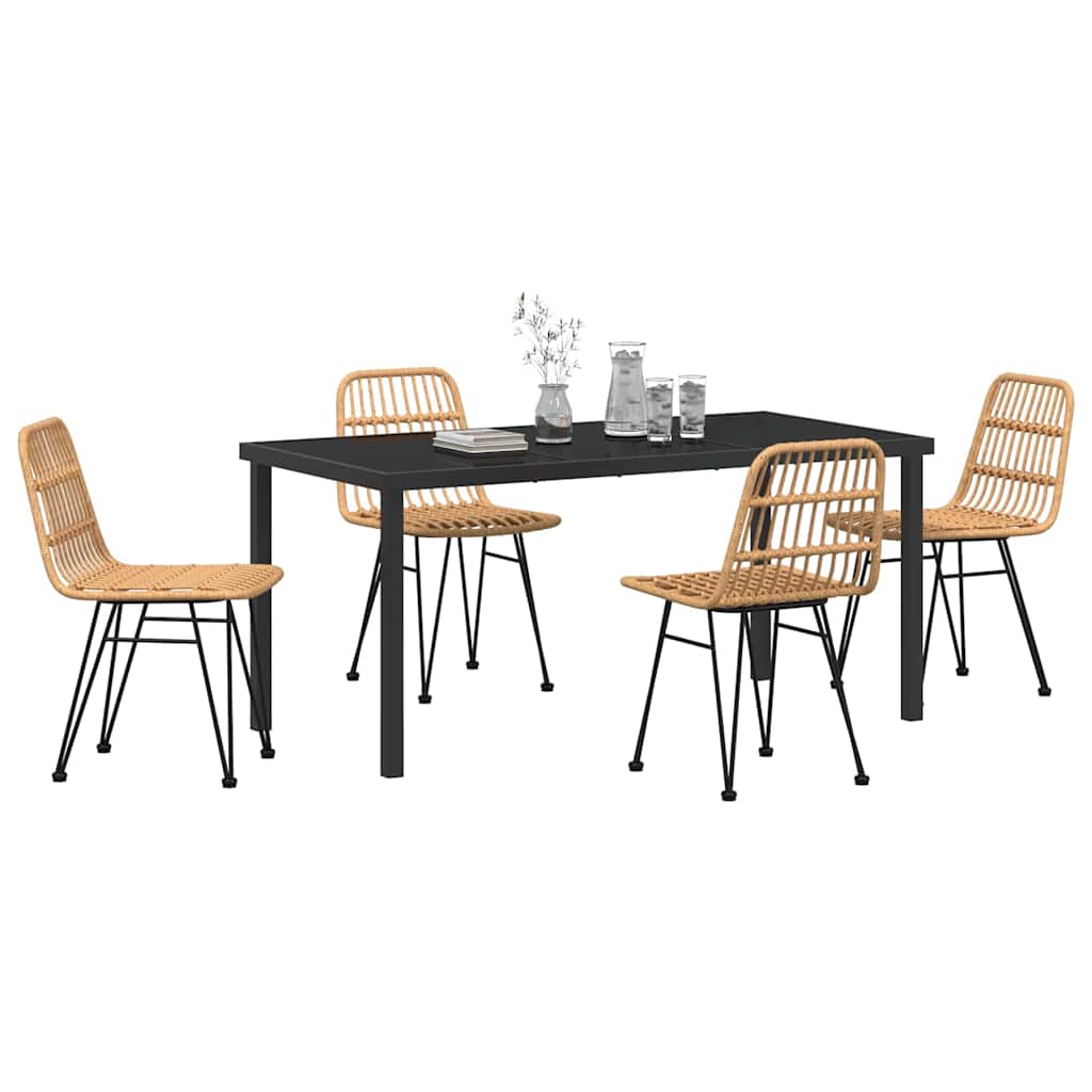 Ensemble de salle à manger pour jardin 5 pcs Marron - XIOS