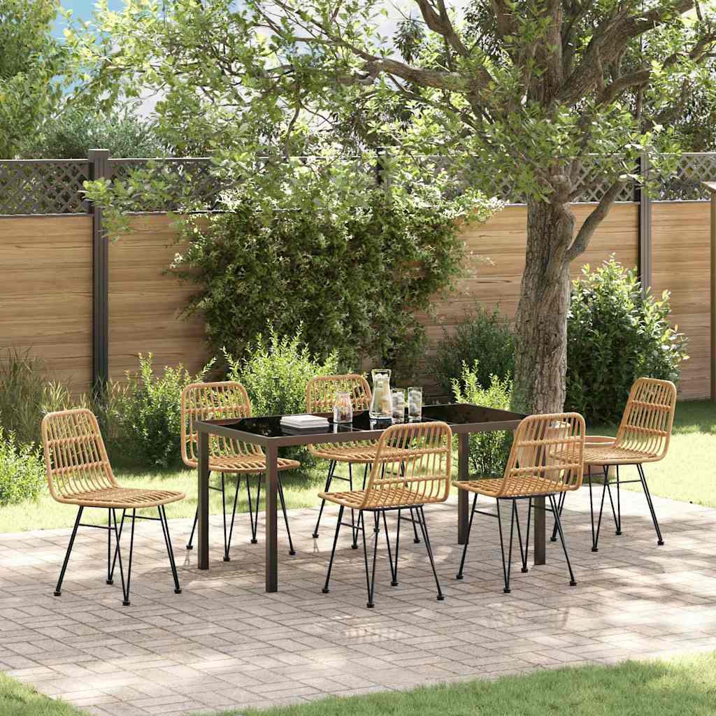 Ensemble de salle à manger pour jardin 7 pcs Marron - XIOS