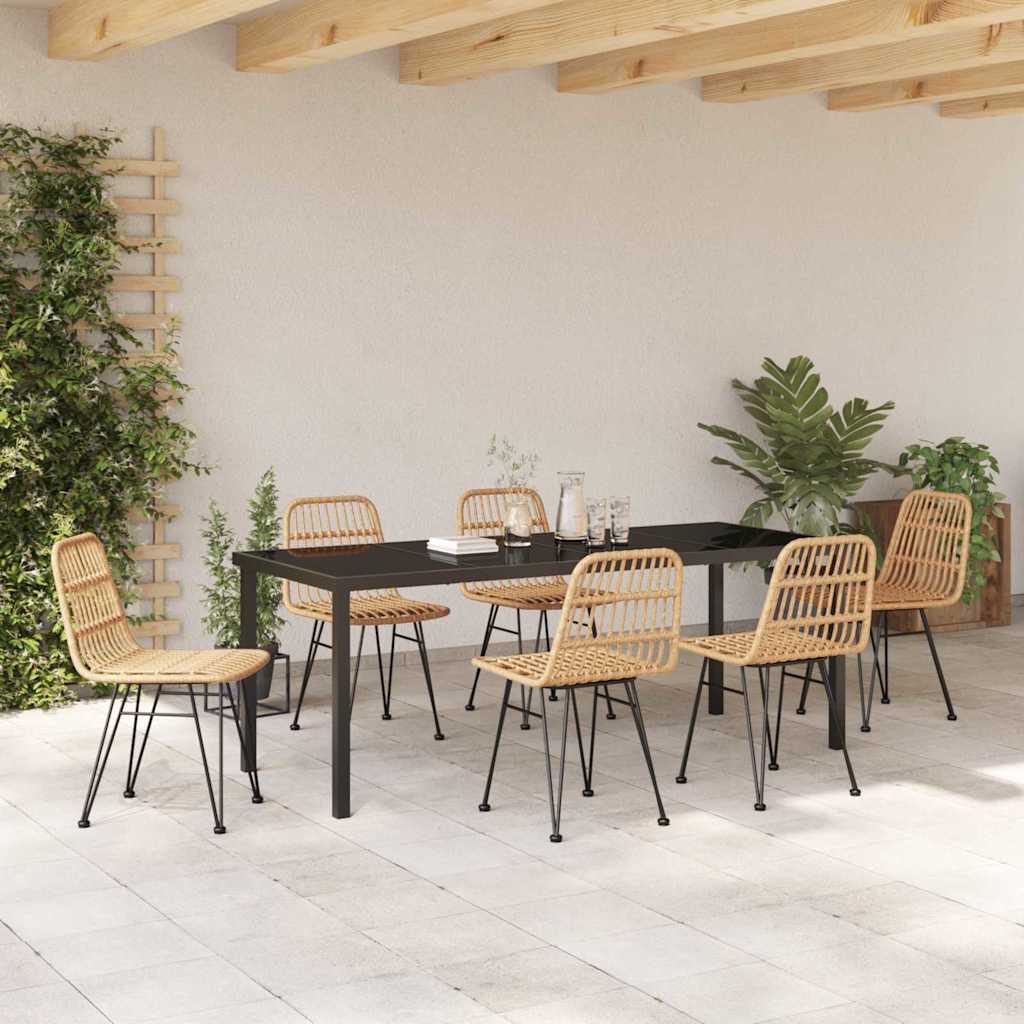 Ensemble de salle à manger pour jardin 7 pcs Marron - XIOS