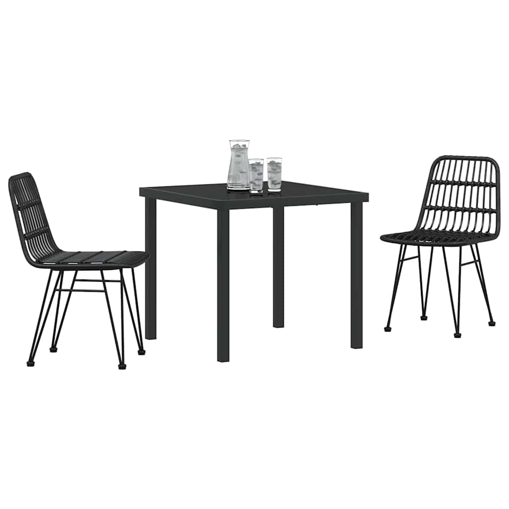 Ensemble de salle à manger pour jardin 3 pcs Noir - XIOS