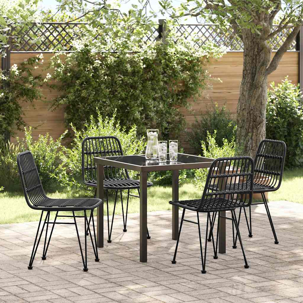 Ensemble de salle à manger pour jardin 5 pcs Noir - XIOS