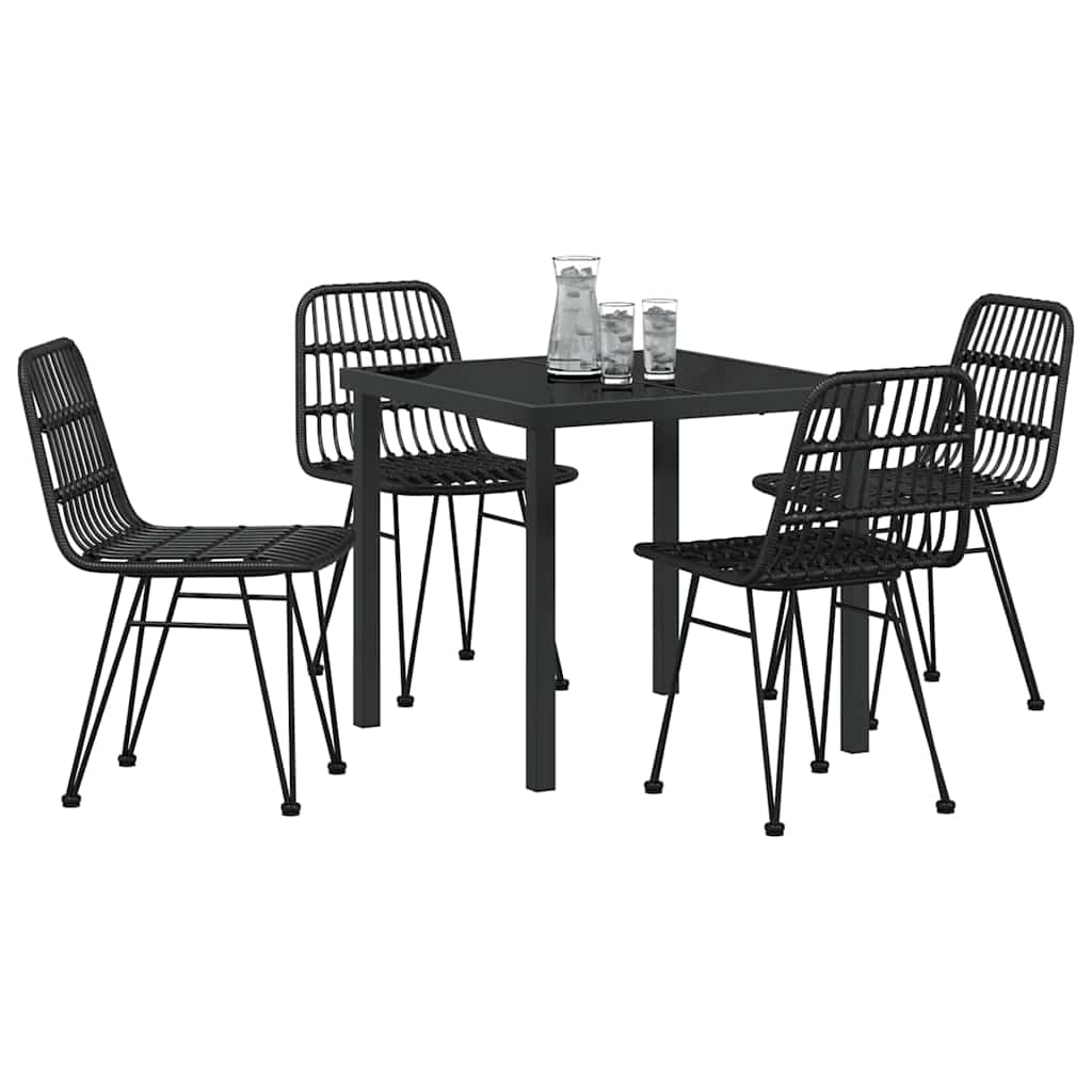 Ensemble de salle à manger pour jardin 5 pcs Noir - XIOS