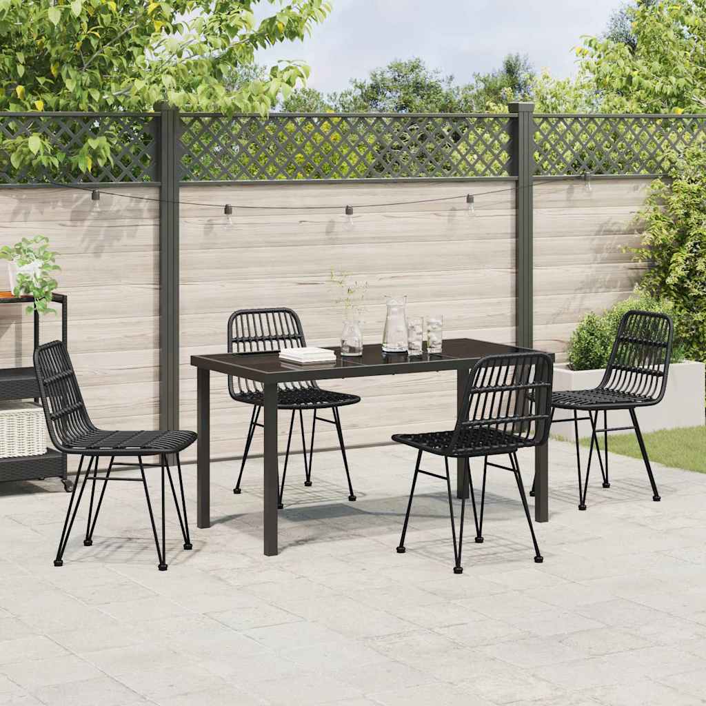 Ensemble de salle à manger pour jardin 5 pcs Noir - XIOS
