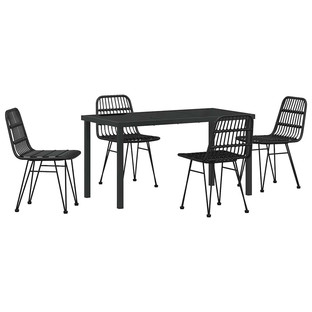 Ensemble de salle à manger pour jardin 5 pcs Noir - XIOS