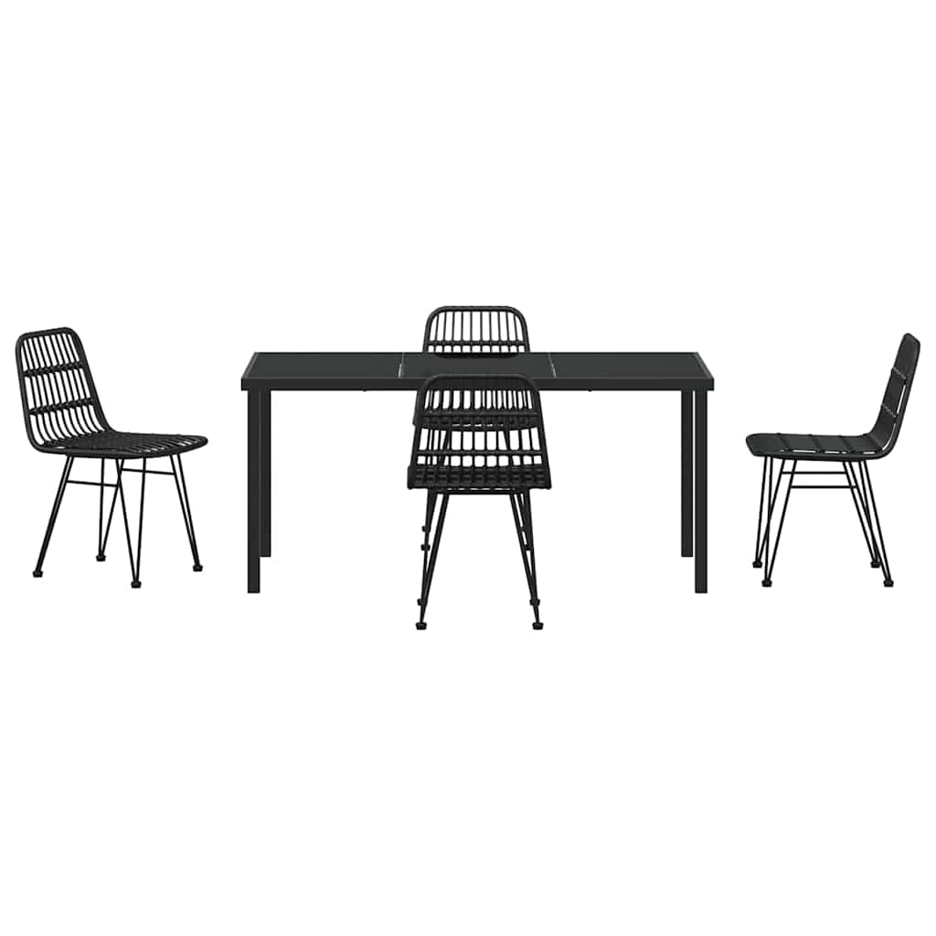 Ensemble de salle à manger pour jardin 5 pcs Noir - XIOS