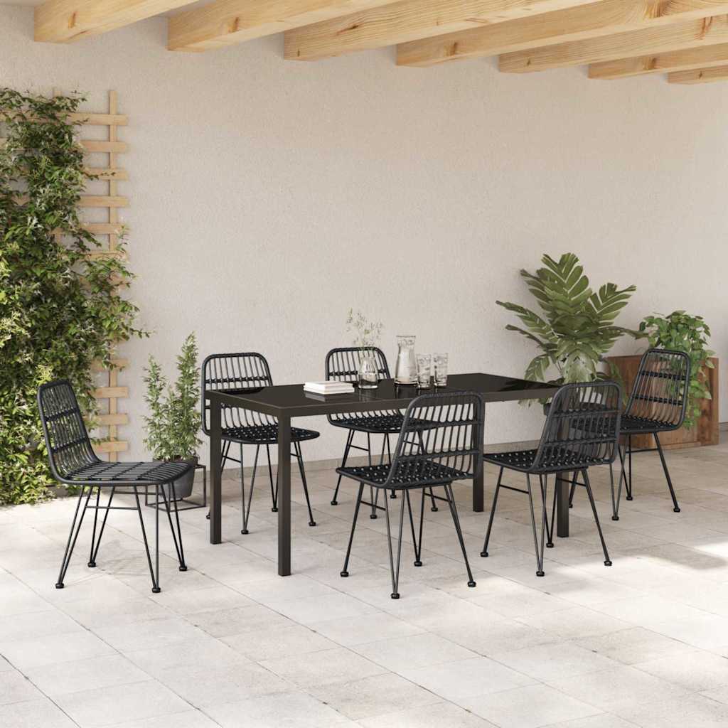 Ensemble de salle à manger pour jardin 7 pcs Noir - XIOS
