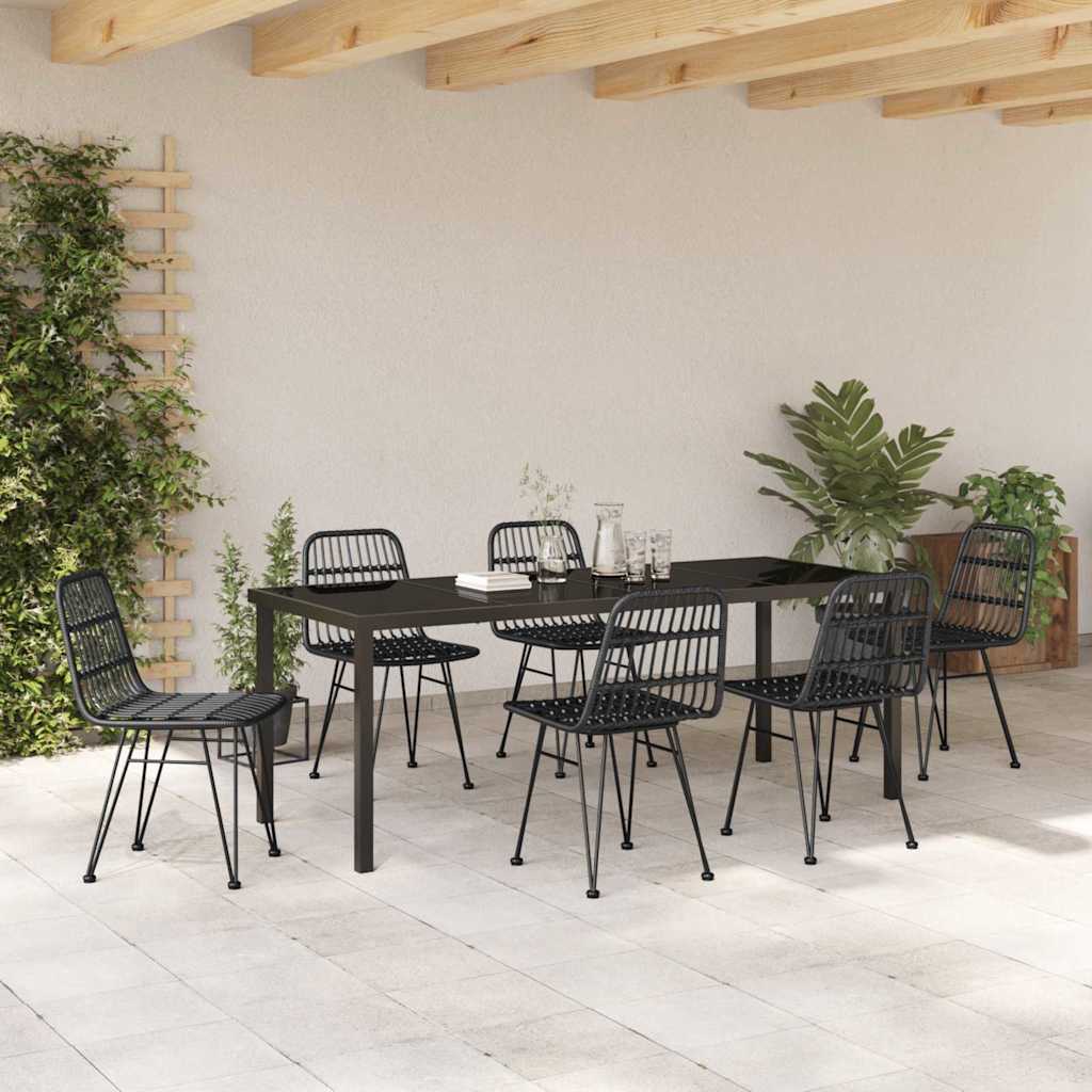Ensemble de salle à manger pour jardin 7 pcs Noir - XIOS