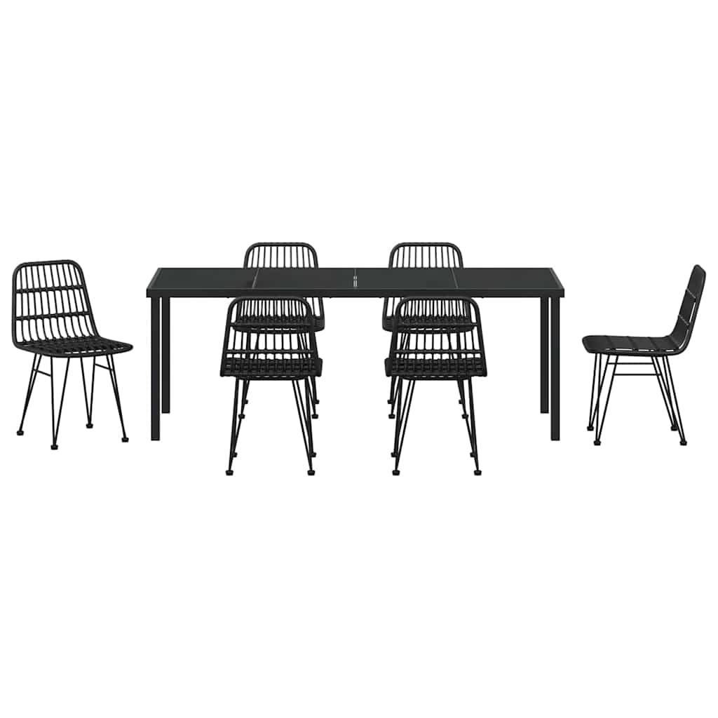 Ensemble de salle à manger pour jardin 7 pcs Noir - XIOS