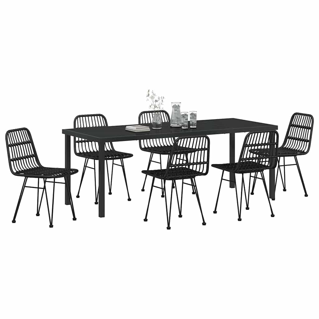 Ensemble de salle à manger pour jardin 7 pcs Noir - XIOS