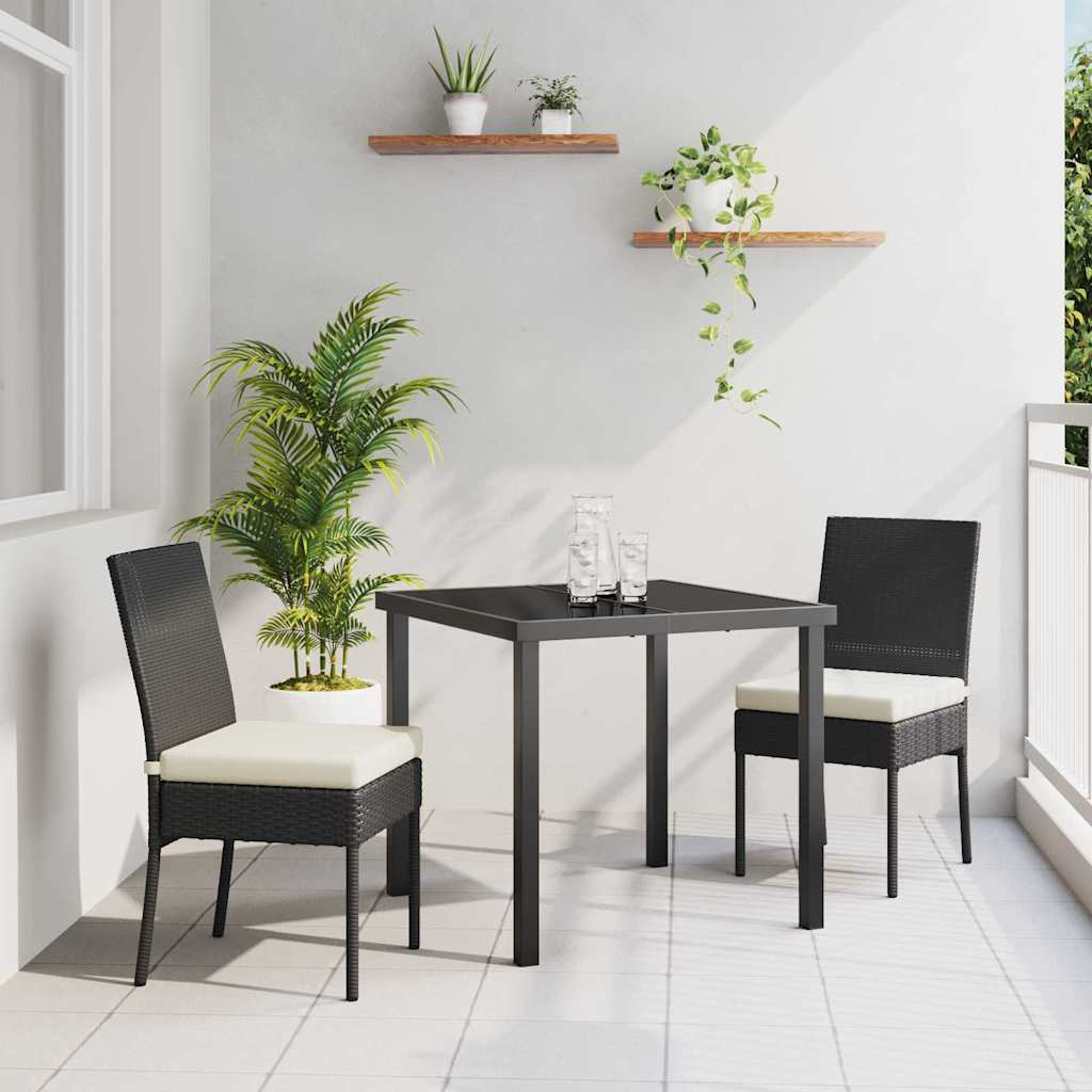 Ensemble de salle à manger pour jardin 3 pcs Noir - XIOS