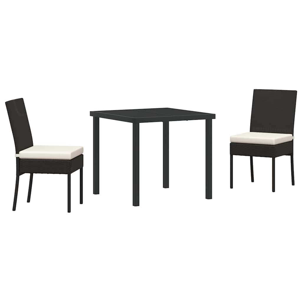 Ensemble de salle à manger pour jardin 3 pcs Noir - XIOS
