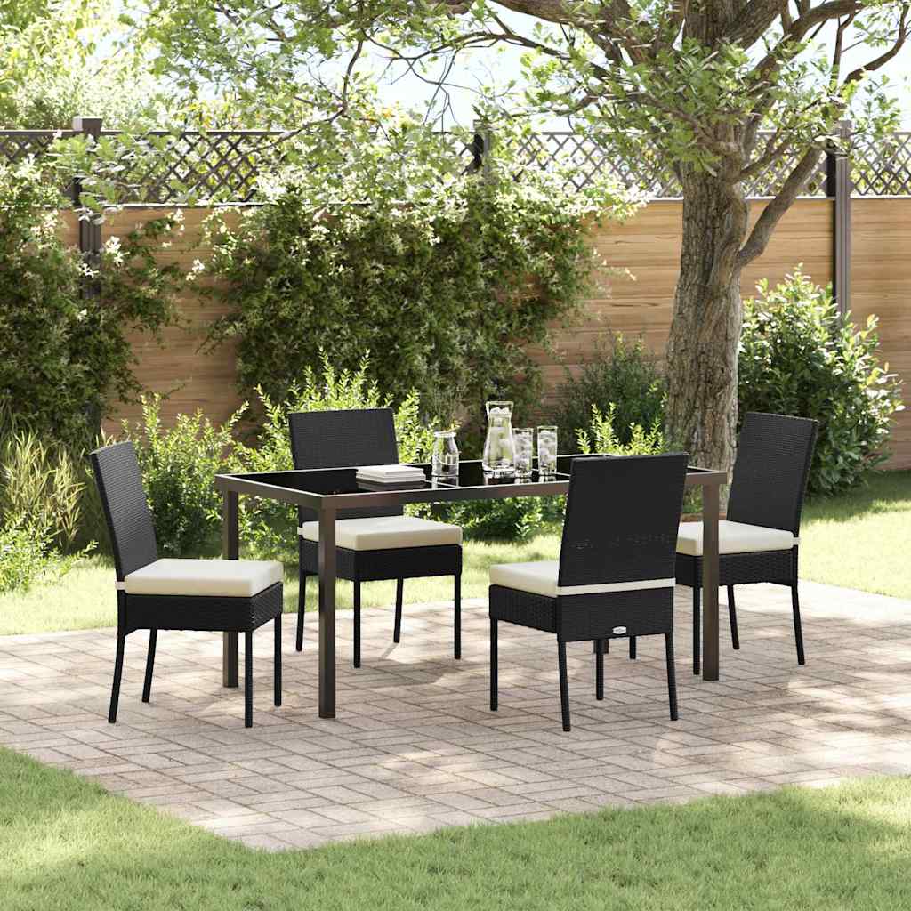 Ensemble de salle à manger pour jardin 5 pcs Noir - XIOS