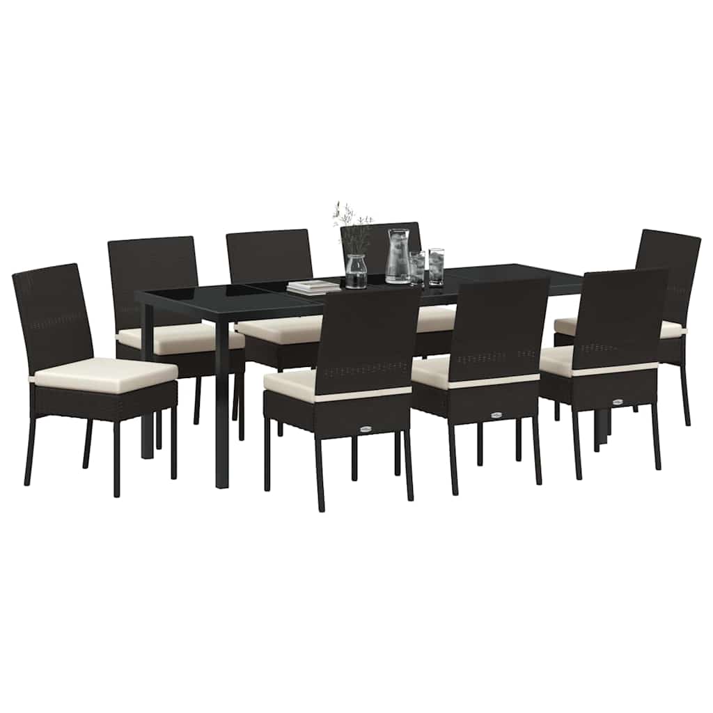 Ensemble de salle à manger pour jardin 9 pcs Noir - XIOS