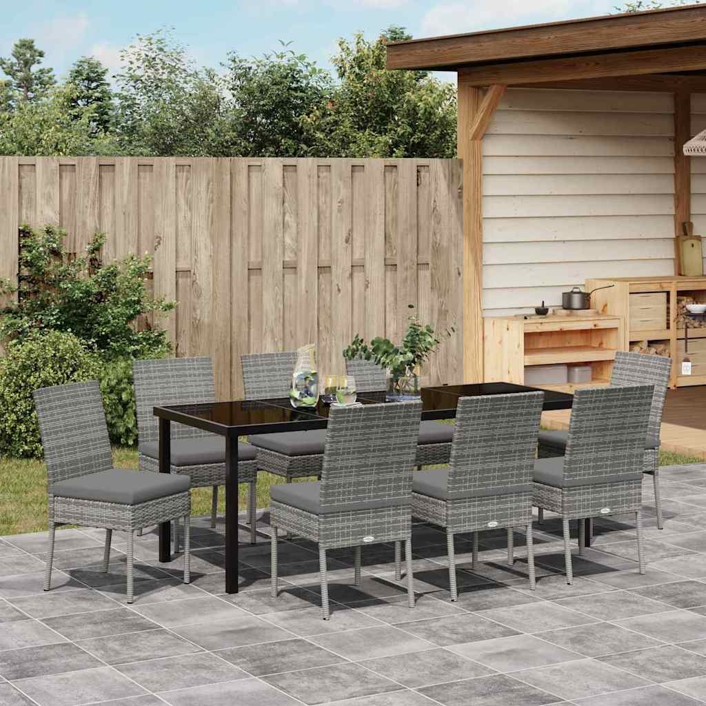 Ensemble de salle à manger pour jardin 9 pcs Gris - XIOS